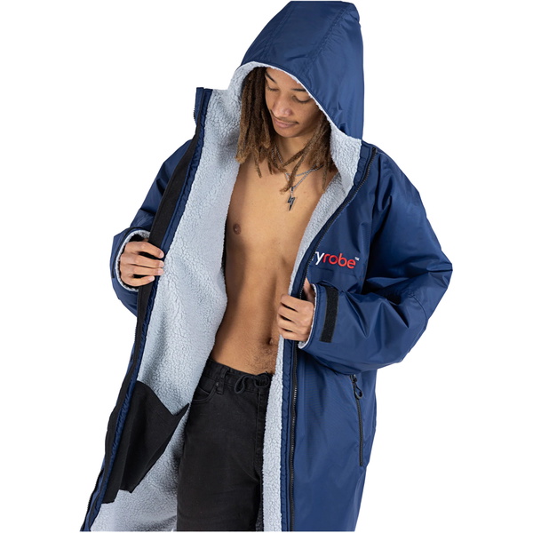 Dryrobe Advance Lange Mouw Verander Robe V3 DR104V3 - Navy Blue / Grey